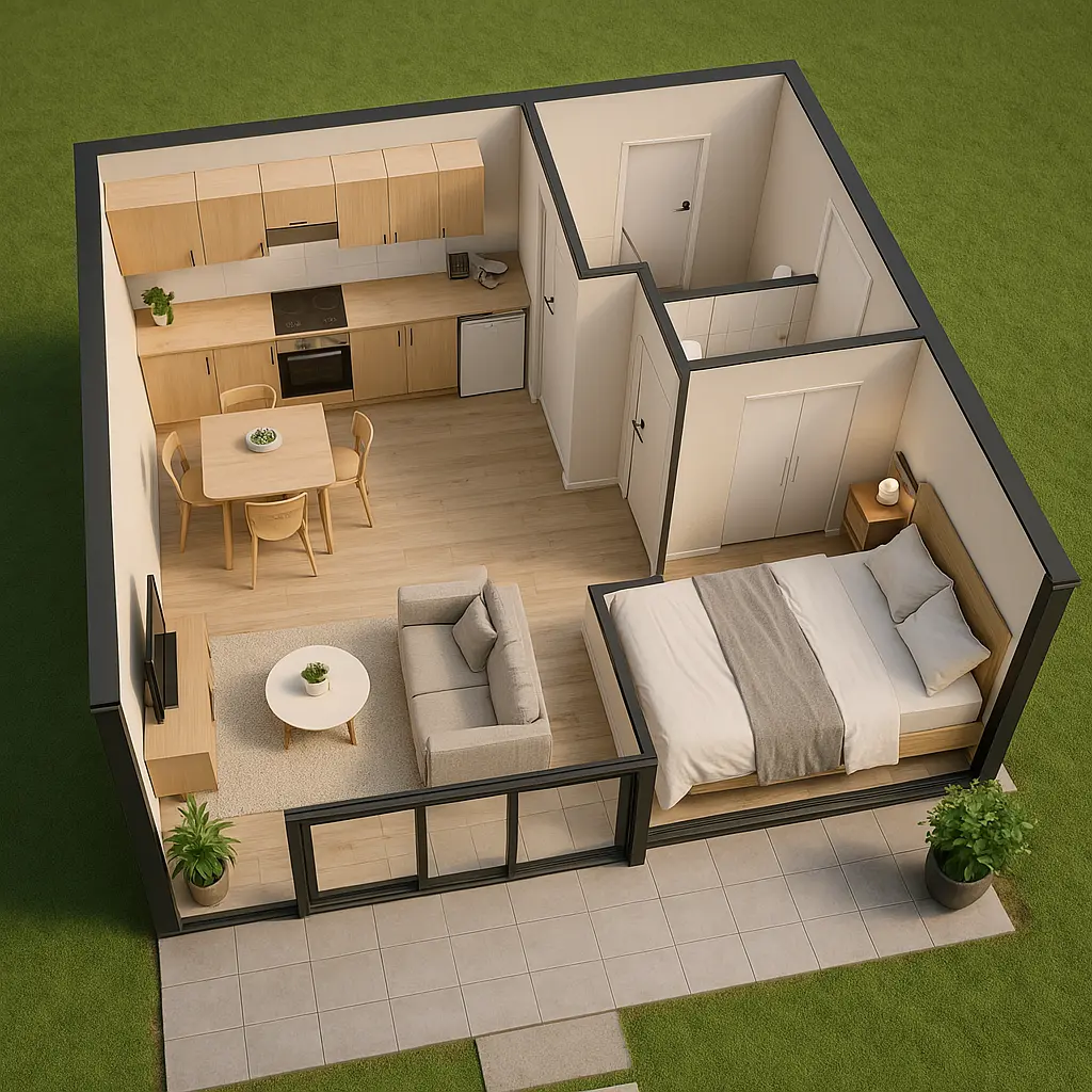 3d mali funkcionalan stan 48m2